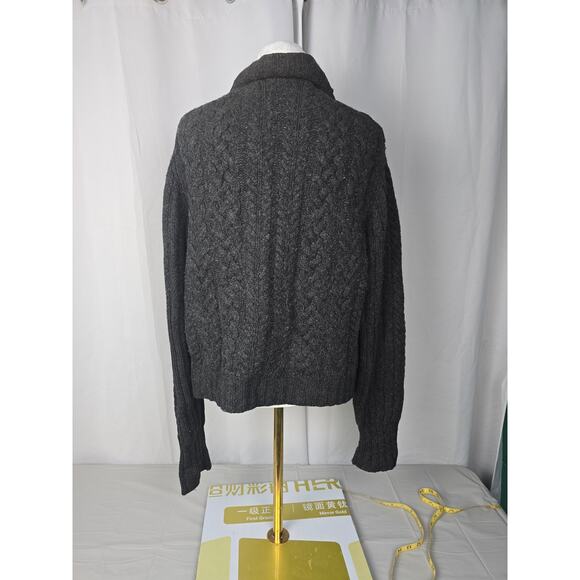 VINTAGE VALERIE STEVENS WOOL WOMANS CABLE KNIT  SWEATER TURTLENECK LARGE ZIPPER - Picture 6 of 14